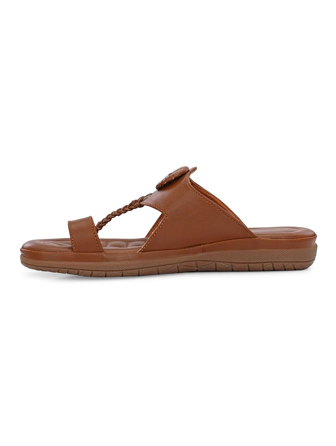 women tan toe separator kolhapuri - 22567808 -  Standard Image - 3