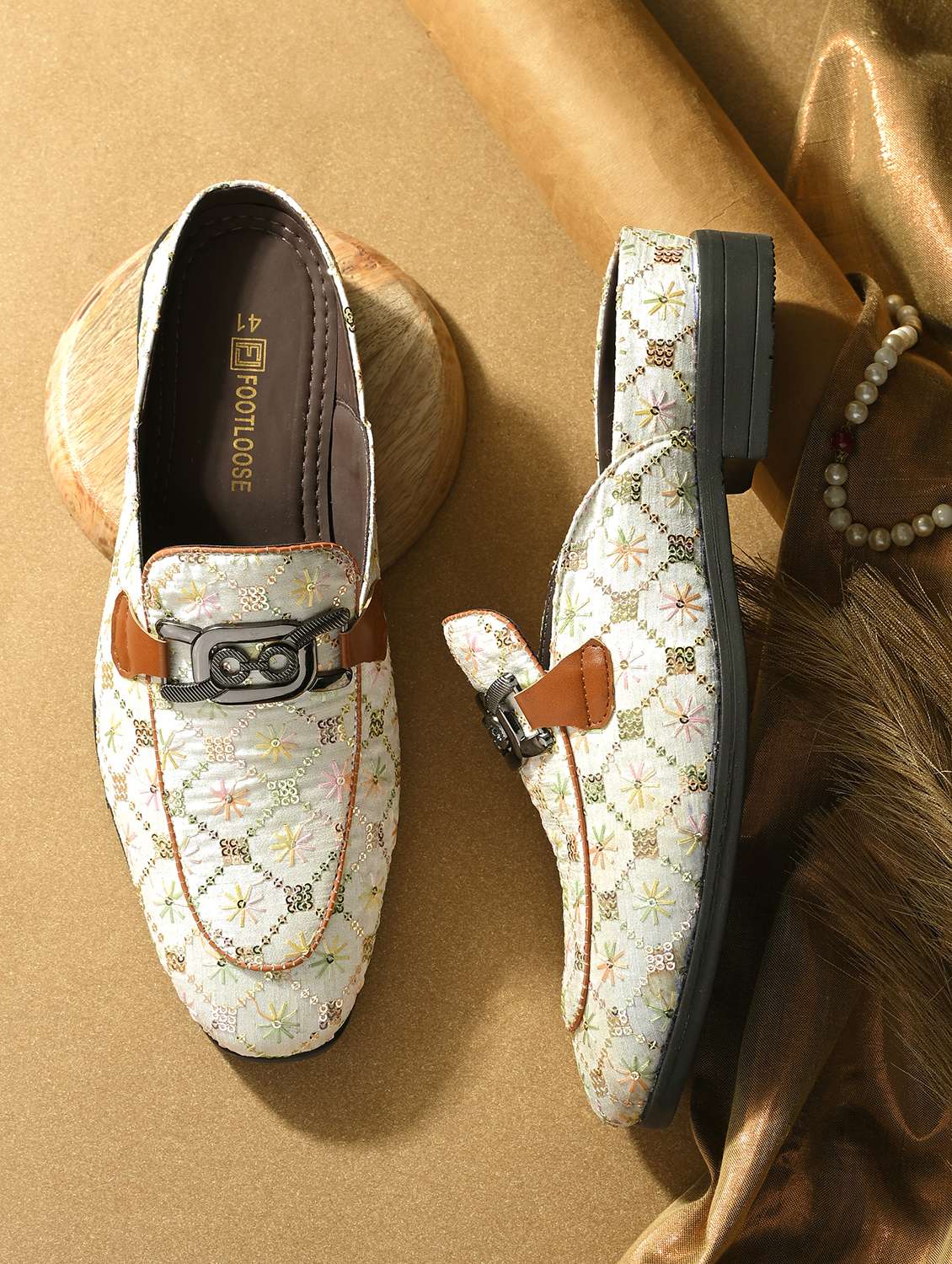 men white slip on mule