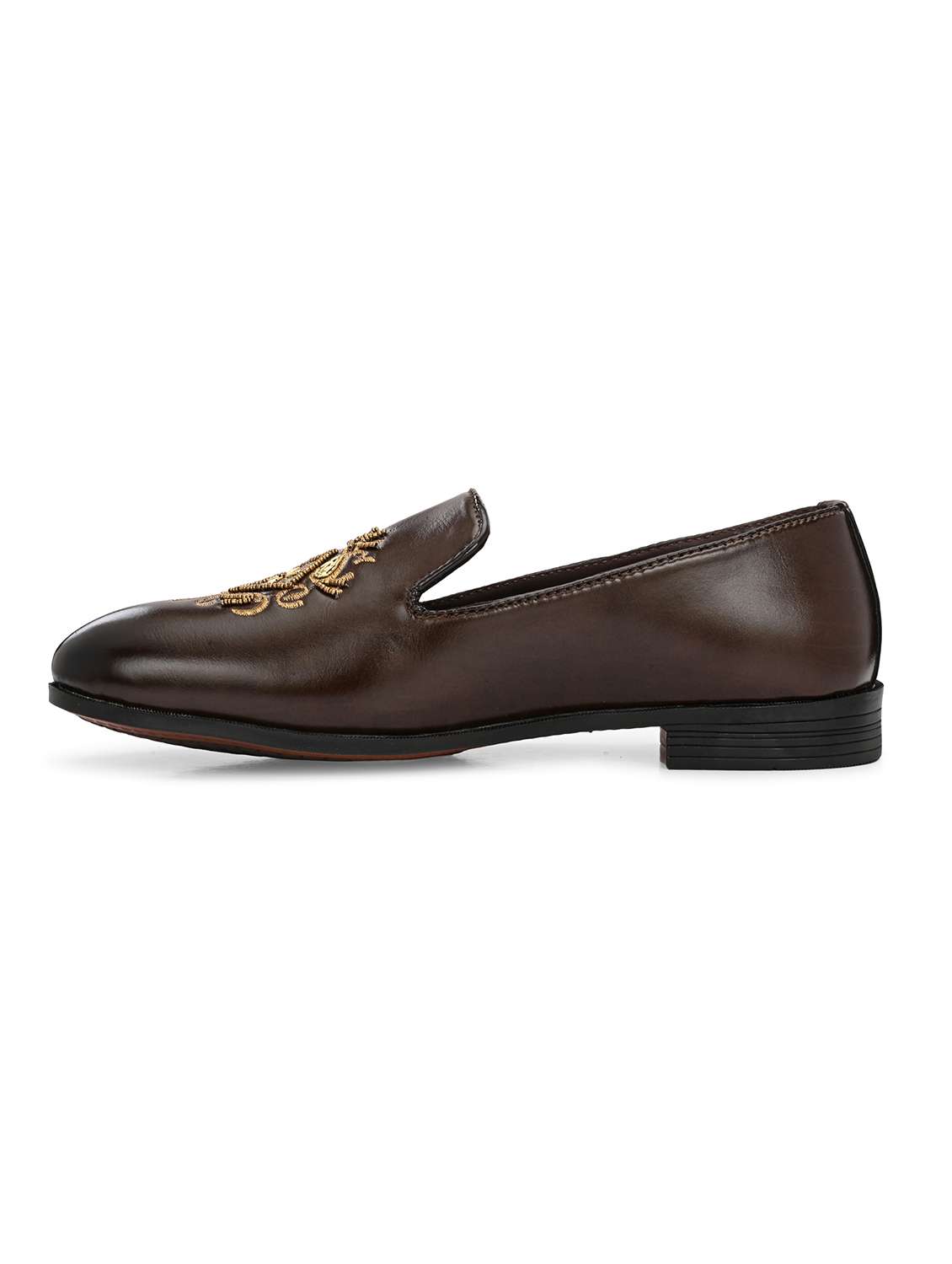 men brown slip on mojari - 22567820 -  Standard Image - 3