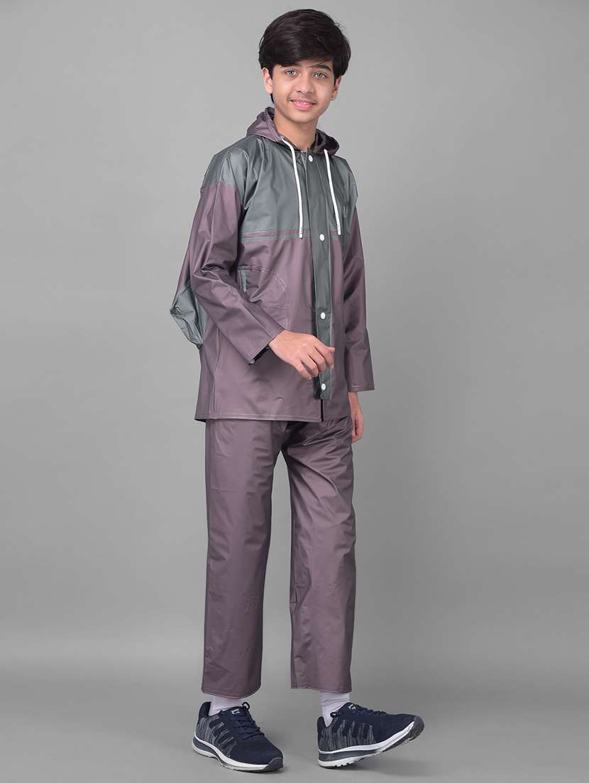 unisex colourblocked long sleeves rain suit - 22567826 -  Standard Image - 3