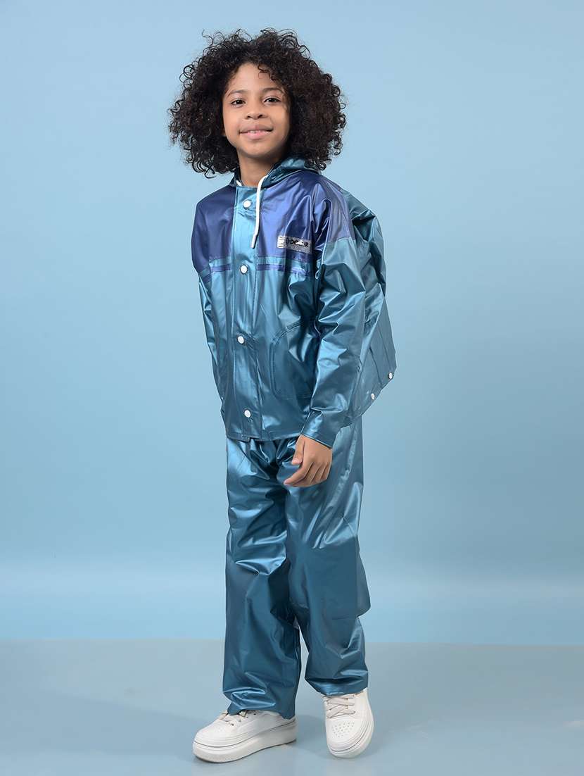 unisex solid long sleeves rain suit - 22567827 -  Standard Image - 3