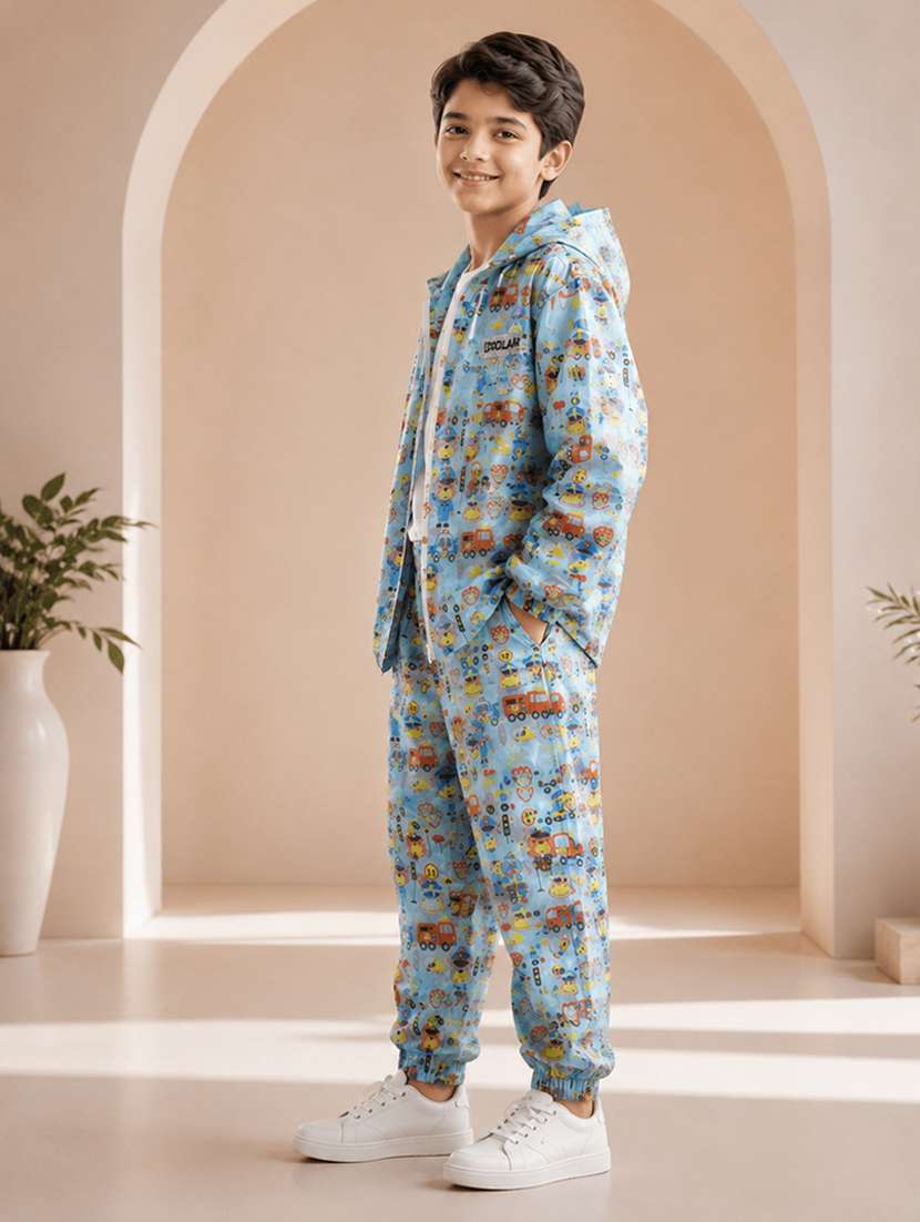 unisex printed long sleeves rain suit - 22567845 -  Standard Image - 3