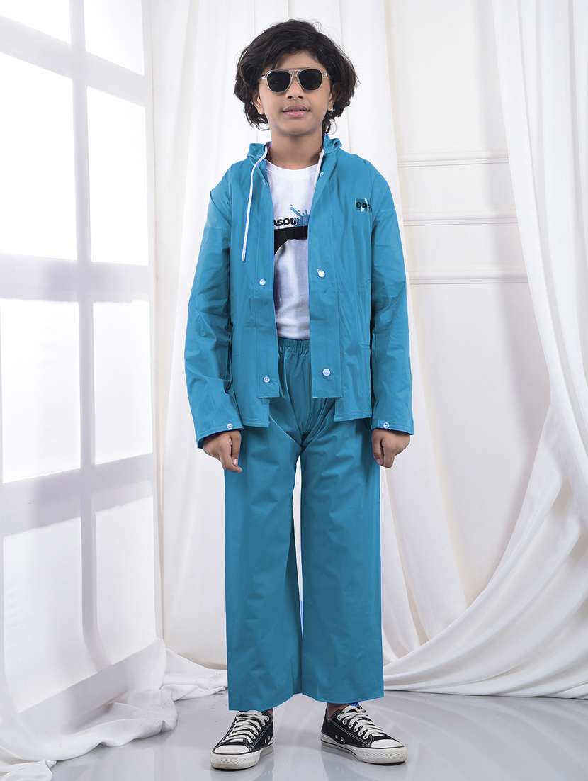 unisex solid long sleeves rain suit