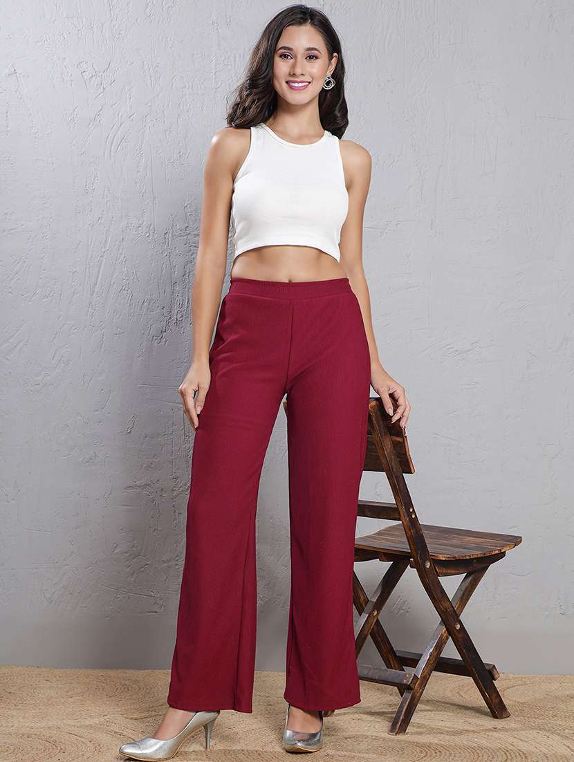 women textured high rise straight trouser - 22567858 -  Standard Image - 3