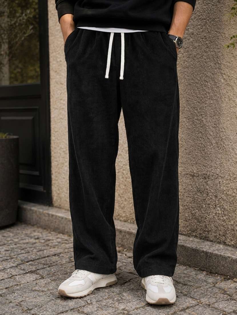 men self design mid rise relaxed fit track pant