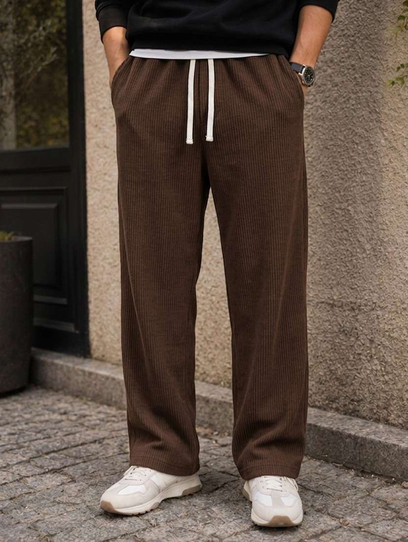 men self design mid rise relaxed fit track pant