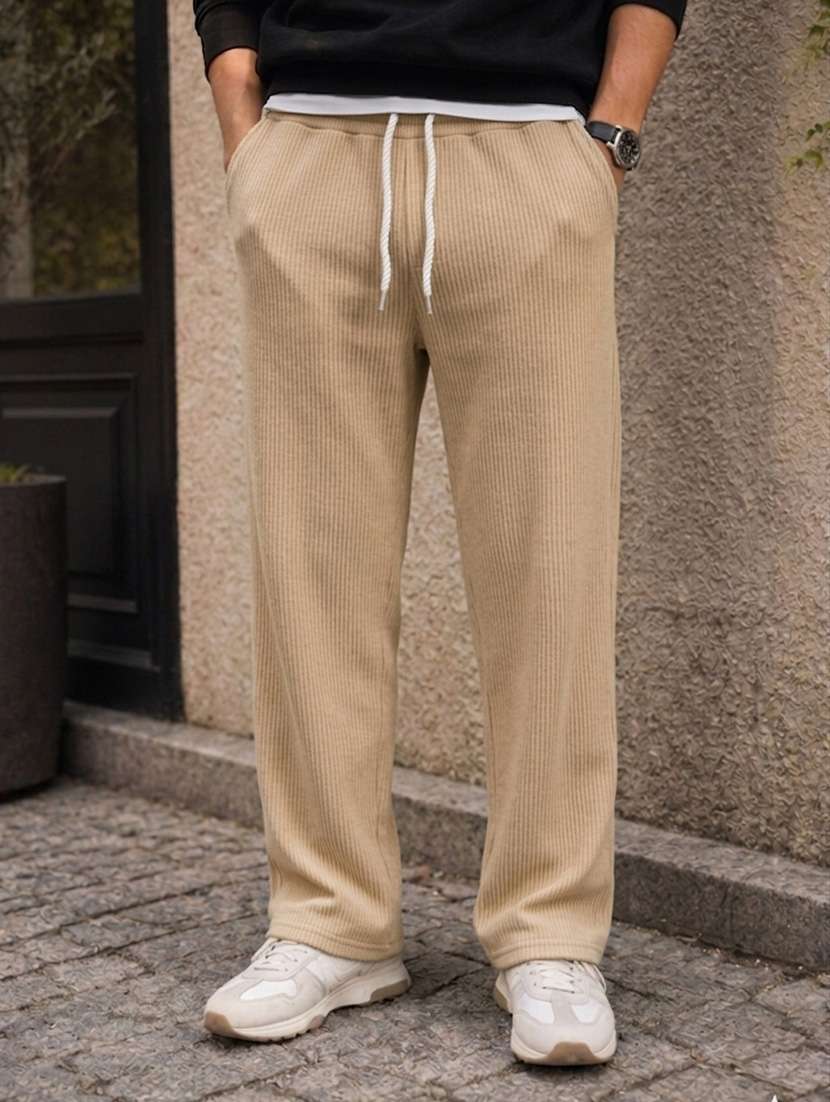 men self design mid rise relaxed fit track pant