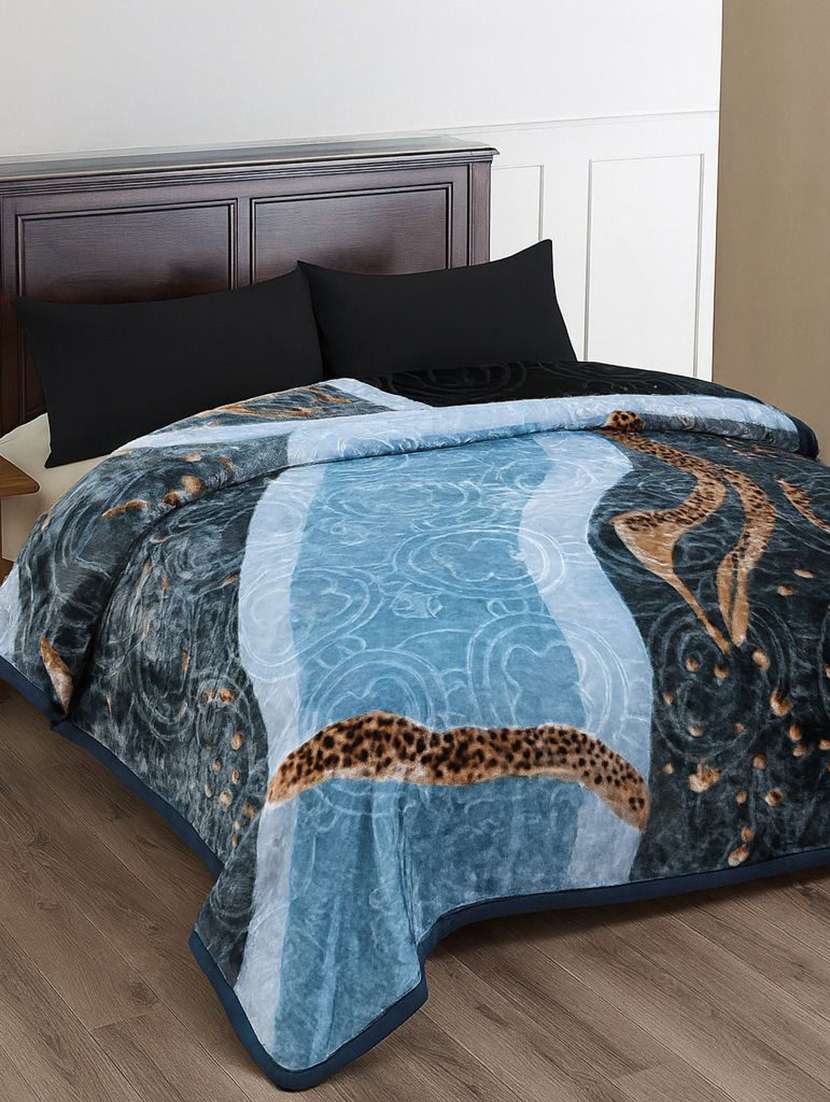 multi coloured printed winter blanket