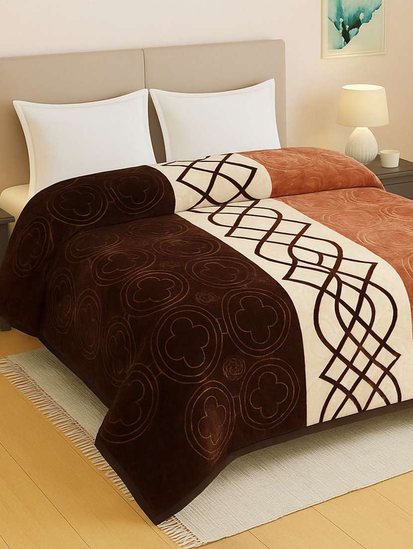 multi coloured printed winter blanket