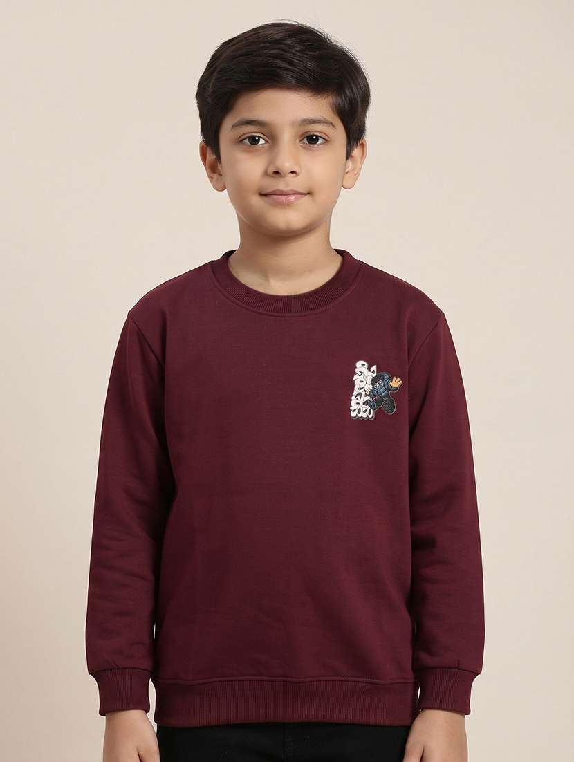 boys printed long sleeves regular fit sweatshirt