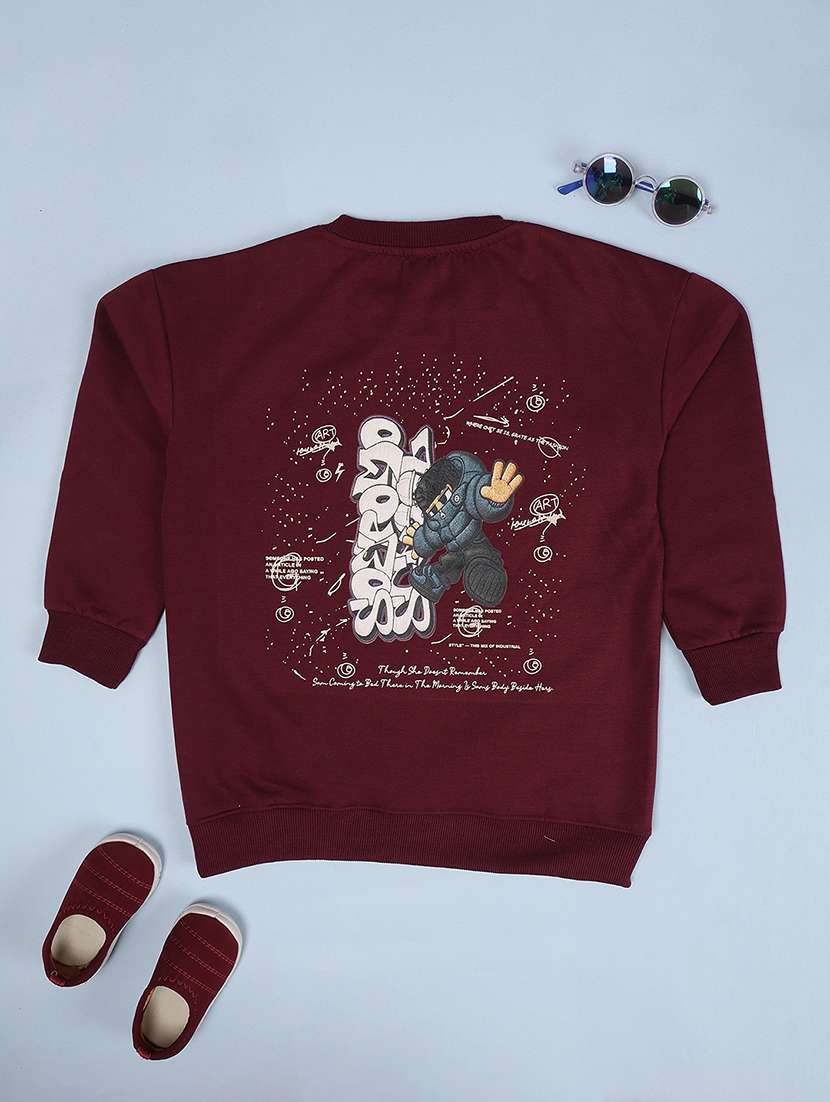 Boys Printed Long Sleeves Regular Fit Sweatshirt - 22568552 -  Standard Image - 3