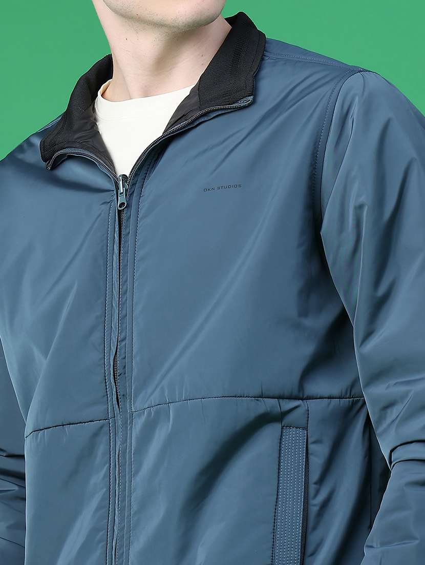 Men Solid Long Sleeve Reversible Bomber Jacket - 22568647 -  Standard Image - 3