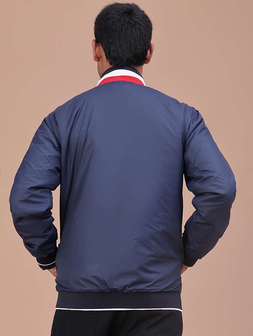 Men Solid Long Sleeves Reversible Bomber Jacket - 22568651 -  Standard Image - 5