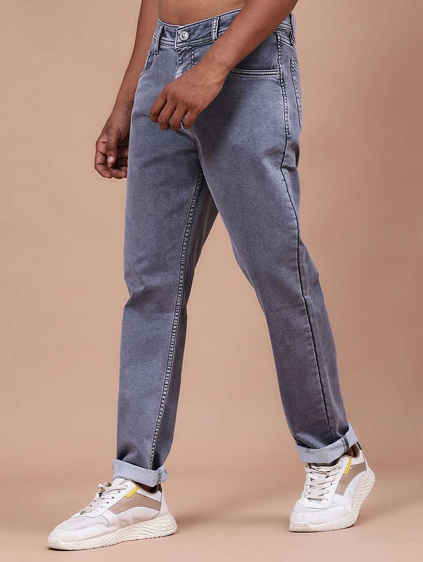 Men Washed Mid Rise Full Length Tapered Jeans - 22568688 -  Standard Image - 3