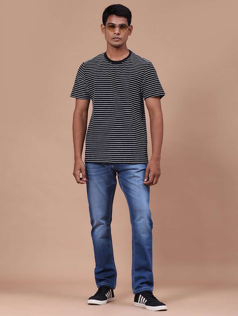Men Washed Mid Rise Full Length Straight Jeans - 22568694 -  Standard Image - 5