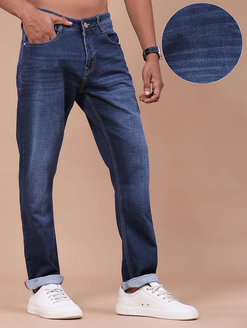 Men Washed Mid Rise Full Length Tapered Jeans - 22568700 -  Standard Image - 3