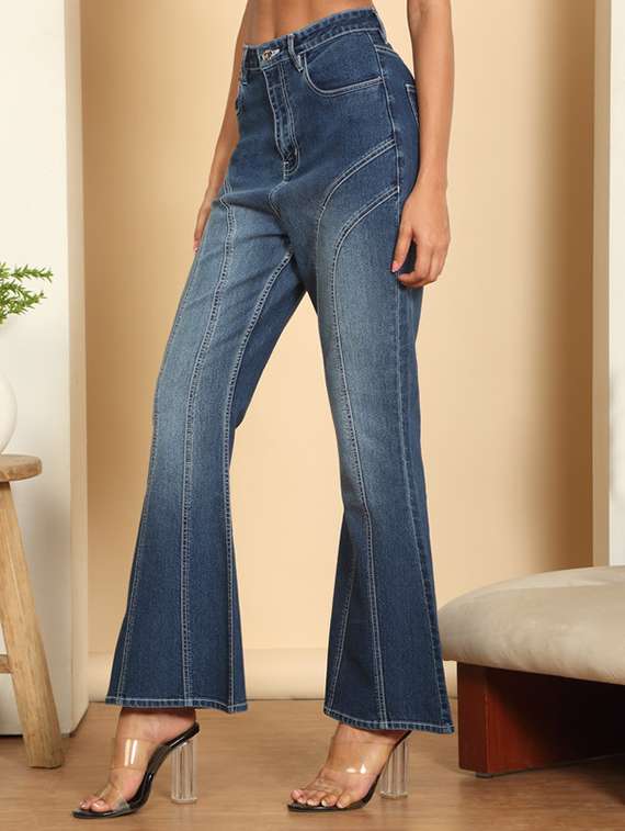 women washed mid rise bootcut jeans - 22568952 -  Standard Image - 3