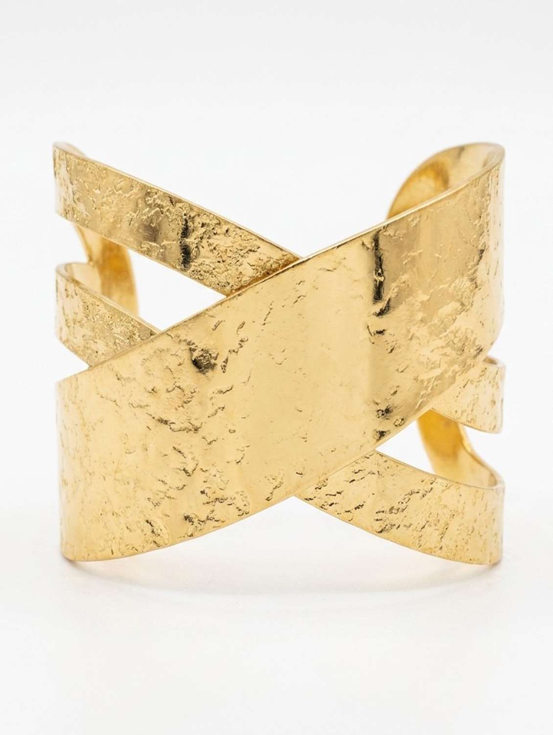 women gold textured wide cuff bangle - 22568955 -  Standard Image - 3