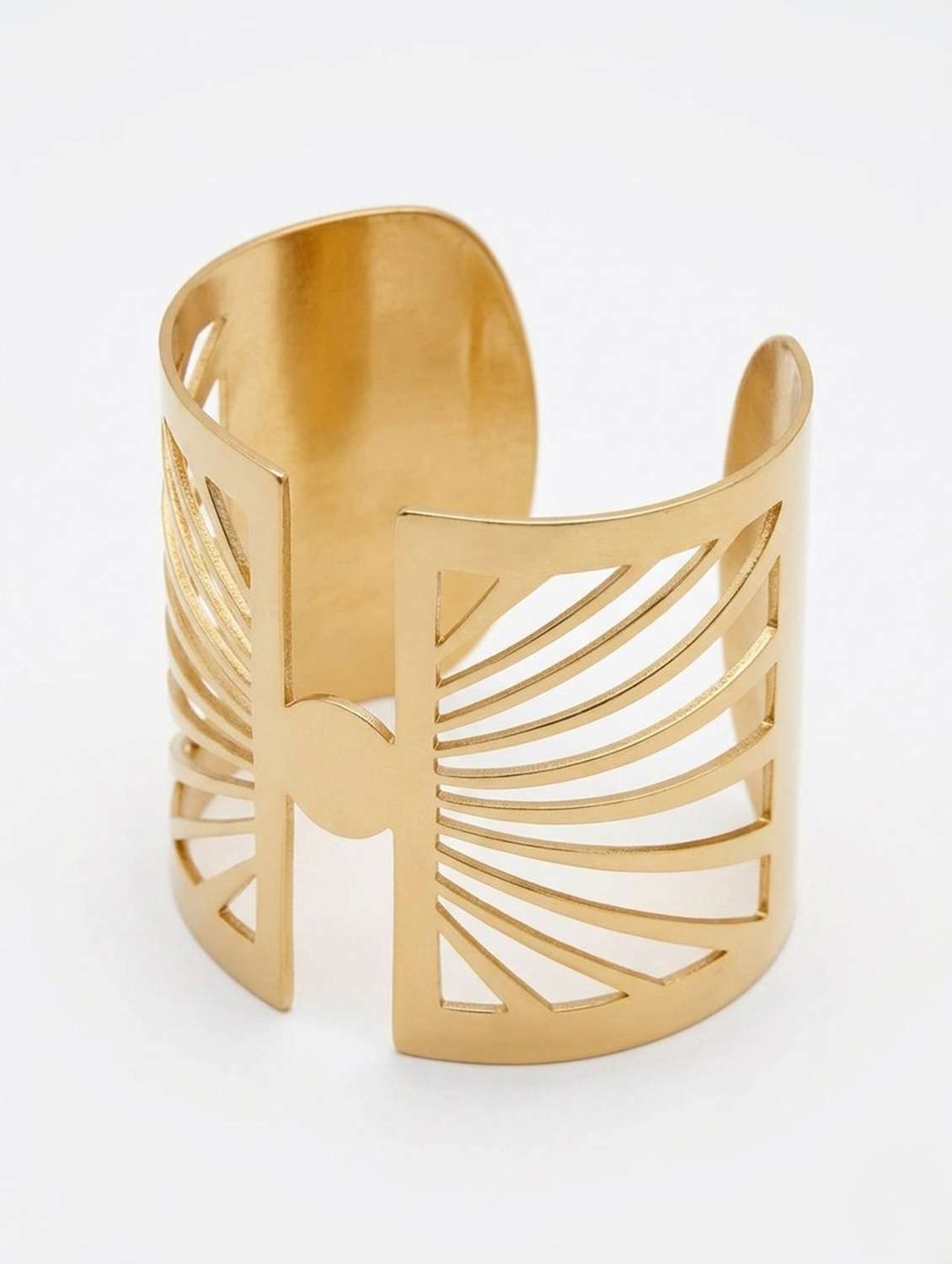 gold wide cuff bracelet - 22568958 -  Standard Image - 3