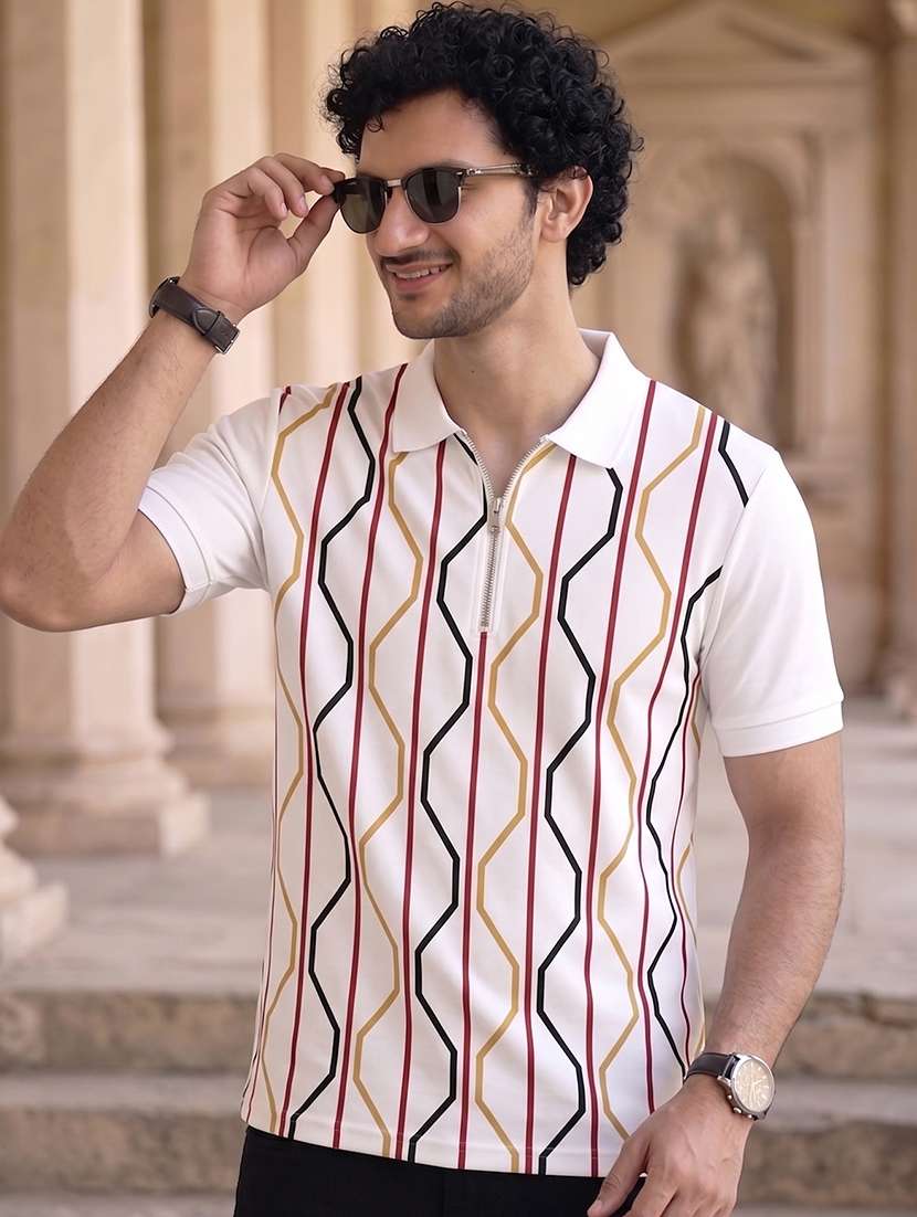 men printed short sleeves polo t-shirt - 22569034 -  Standard Image - 3