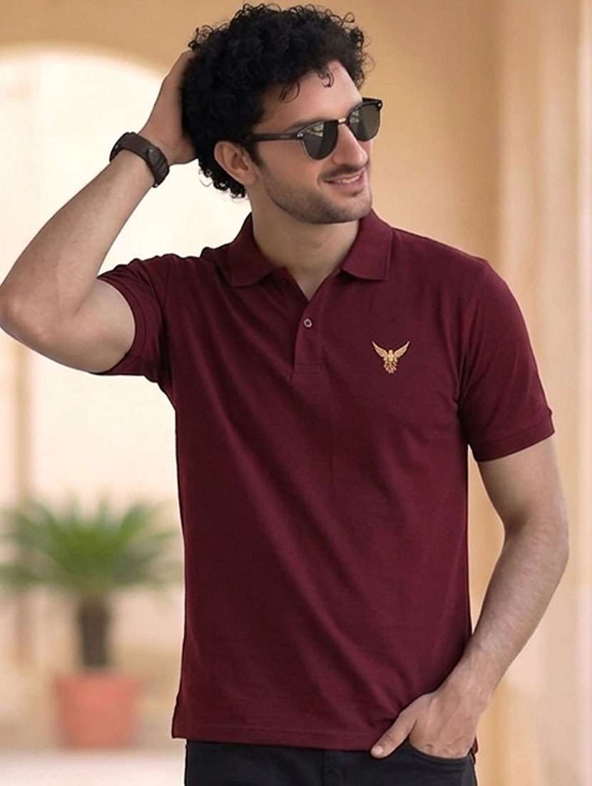 men solid short sleeve regular fit polo t-shirt