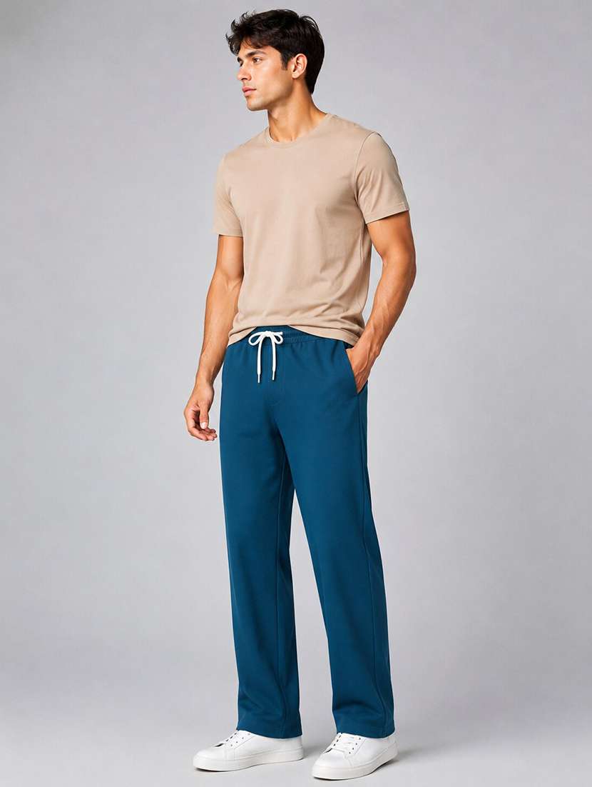 men solid mid rise regular fit track pant - 22569125 -  Standard Image - 3