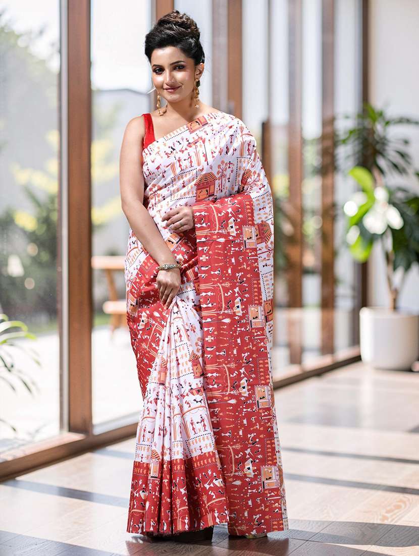 women printed casual wear saree
