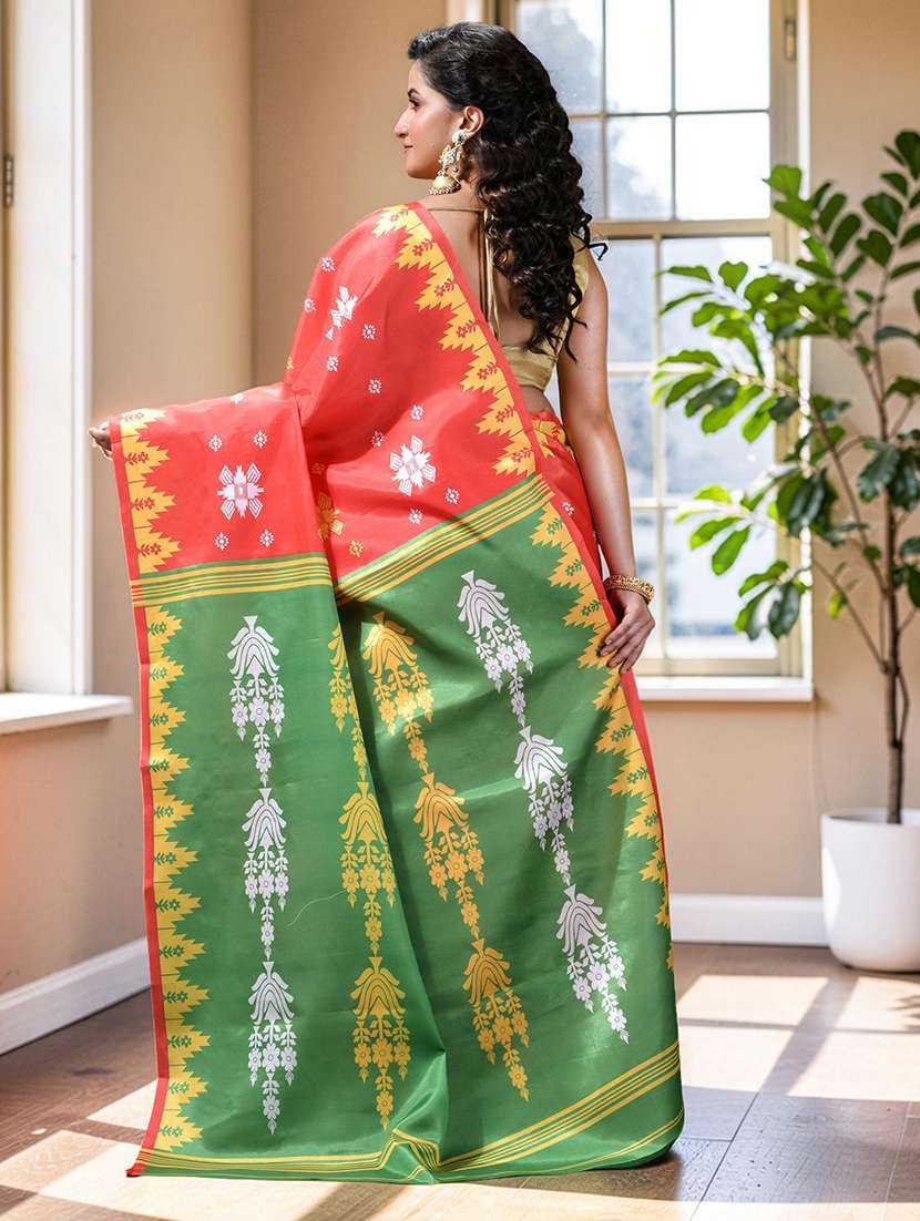 women printed casual wear saree with blouse - 22569526 -  Standard Image - 3