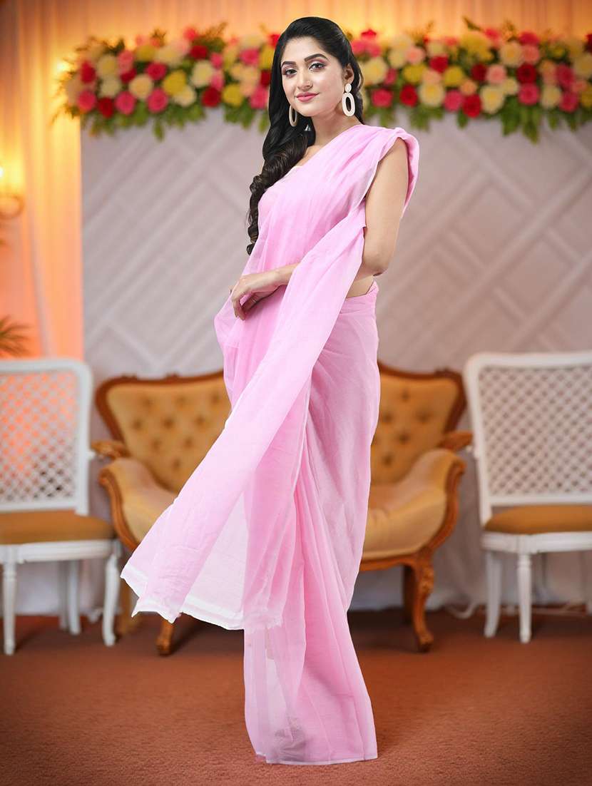 women solid plain saree - 22569664 -  Standard Image - 5