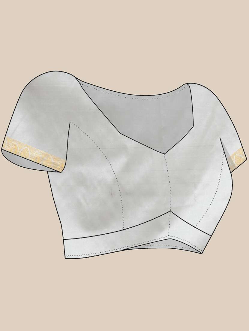 women solid with bordered saree with blouse - 22569699 -  Standard Image - 5