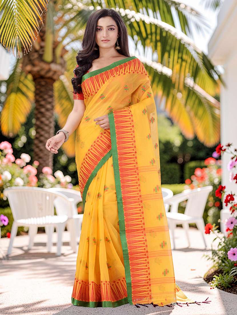 women self design tant saree