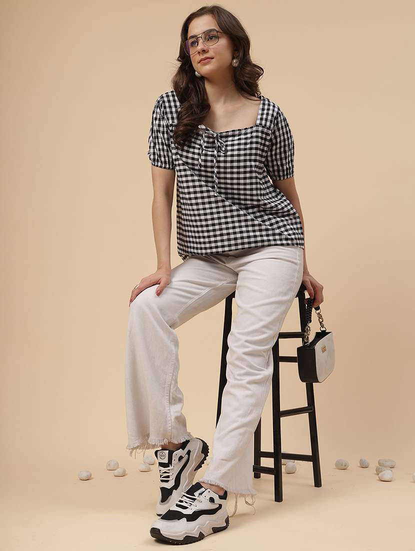 women printed puff sleeves regular top - 22570230 -  Standard Image - 5
