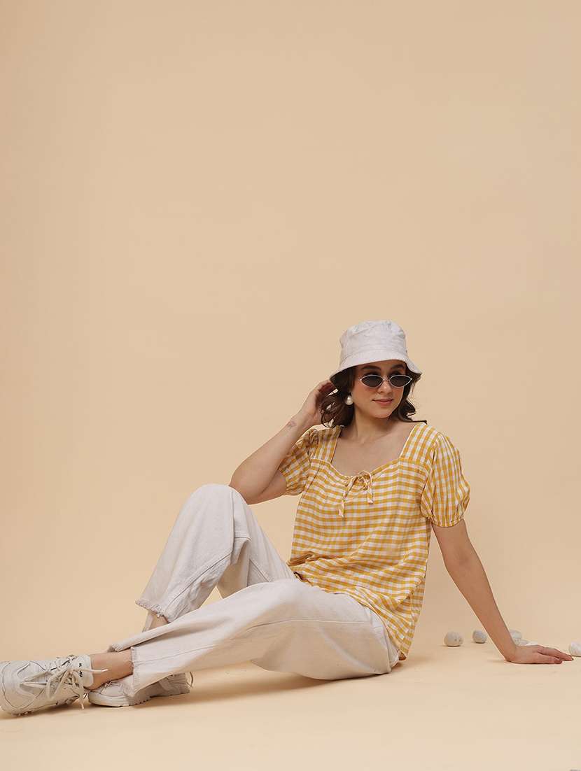 women printed puff sleeves regular top - 22570231 -  Standard Image - 5