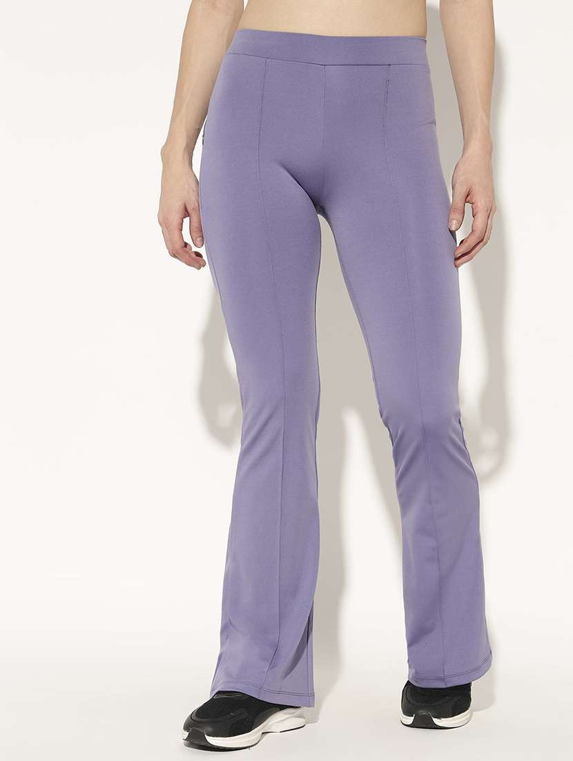 women solid high rise yoga pant