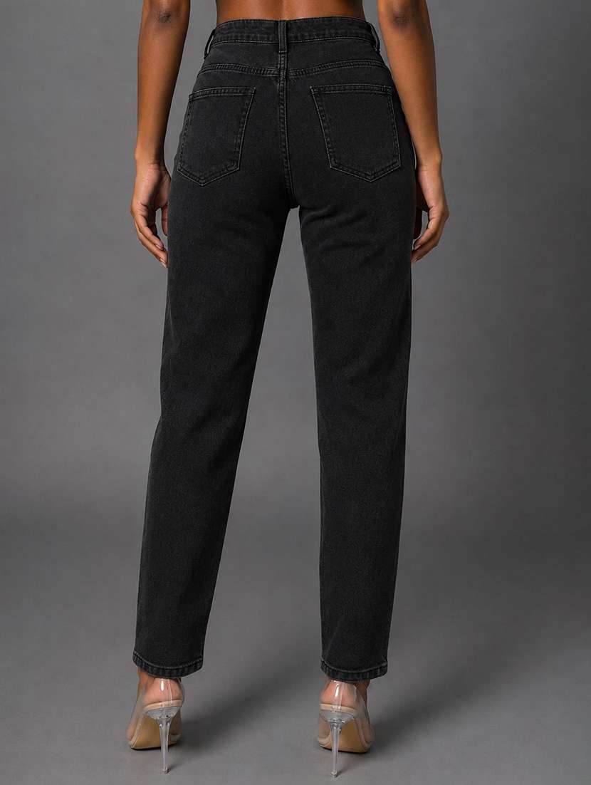 Women Solid High Rise Straight Fit Jeans - 22570292 -  Standard Image - 3