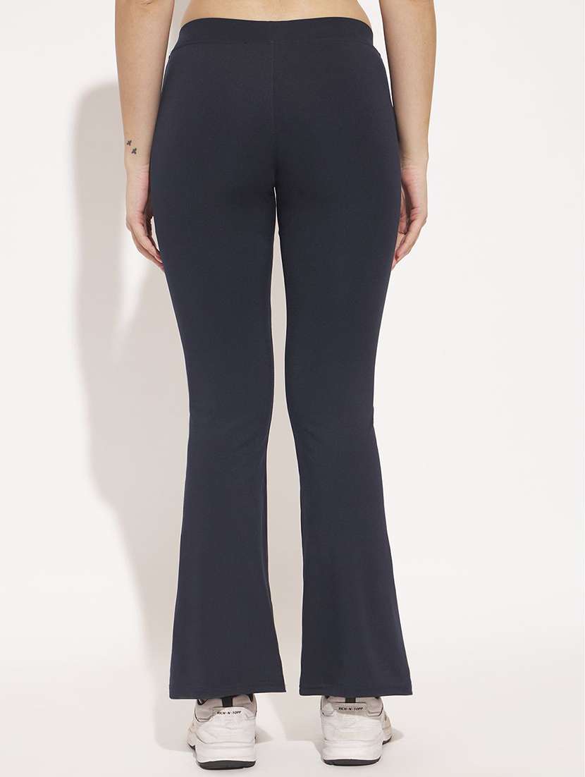 women solid high rise yoga pants - 22570348 -  Standard Image - 3