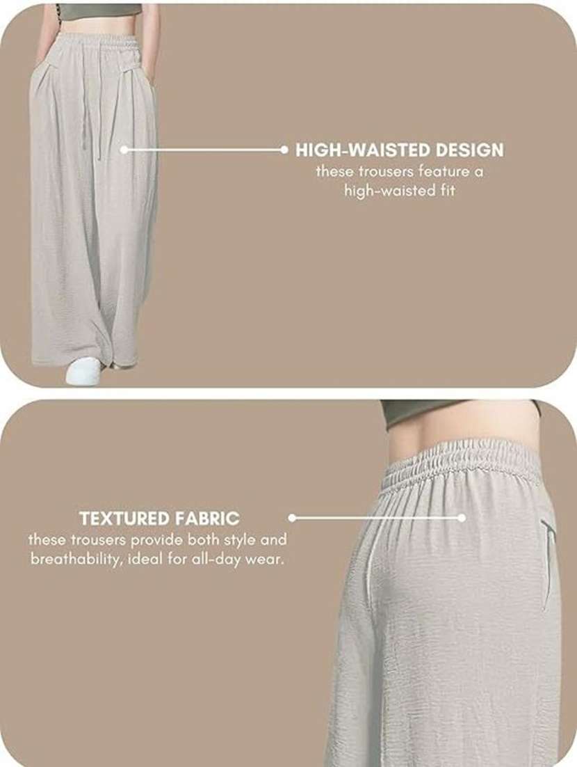 Women Textured High Rise Wide Leg Trouser - 22570391 -  Standard Image - 3