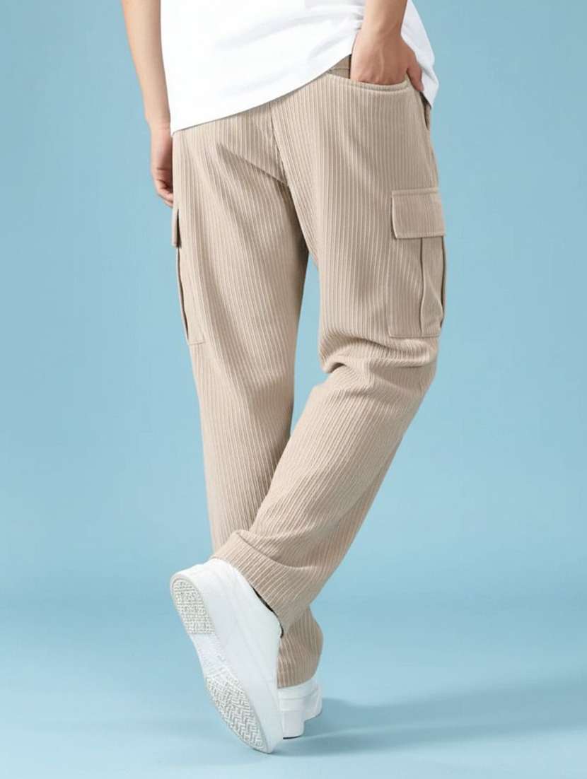 men textured mid rise regular fit cargo pant - 22570473 -  Standard Image - 3