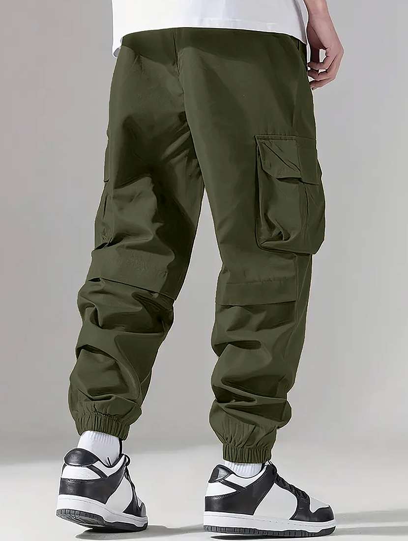 men solid mid rise baggy fit jogger - 22570479 -  Standard Image - 3
