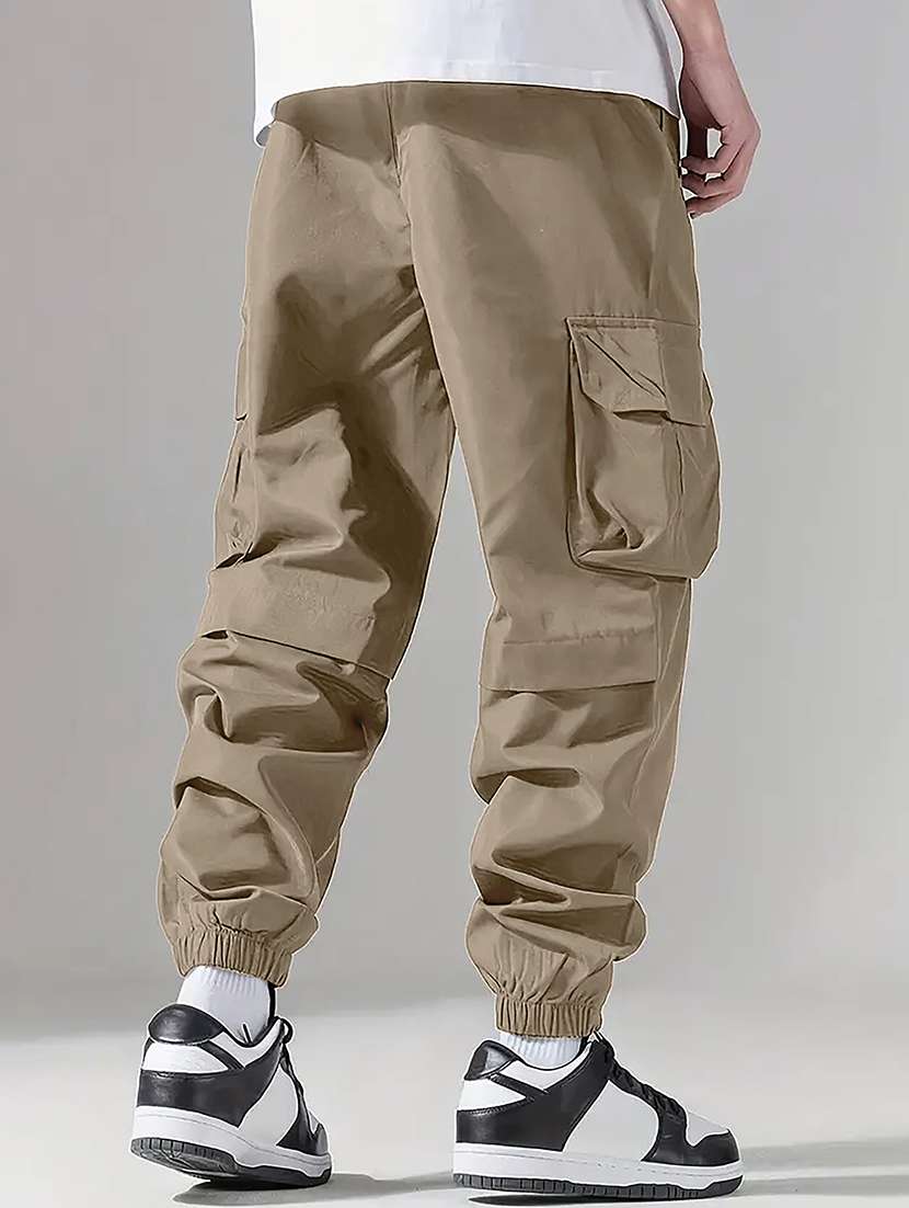 men solid mid rise baggy fit jogger - 22570485 -  Standard Image - 3