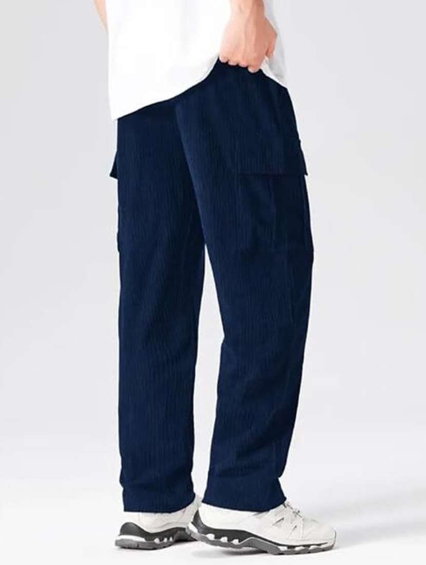 men solid mid rise relaxed fit cargo pant - 22570507 -  Standard Image - 3