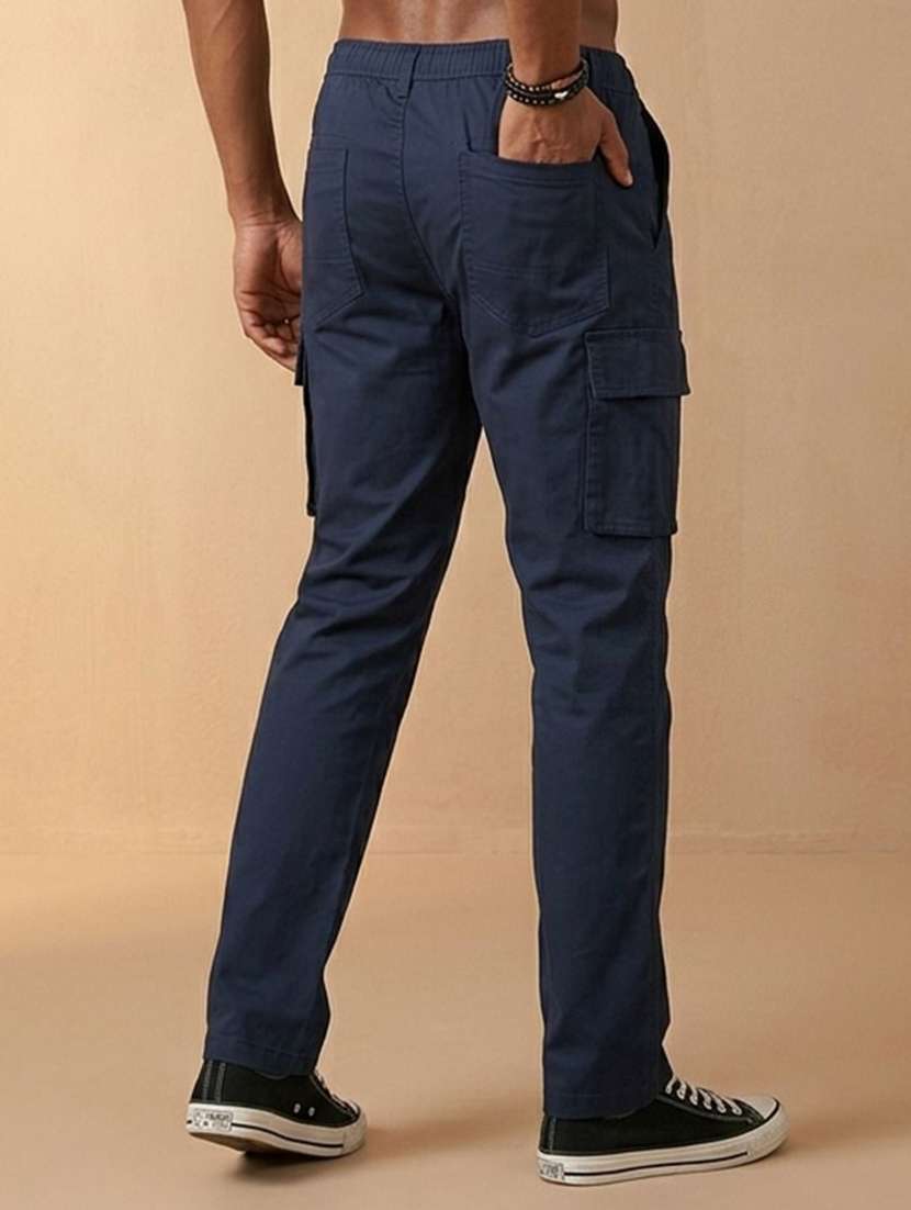 men solid mid rise regular fit cargo pant - 22570539 -  Standard Image - 3