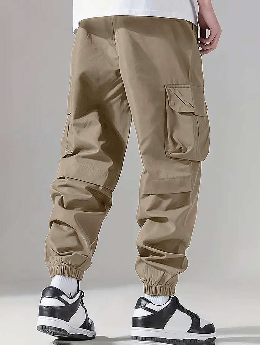 men solid mid rise regular fit jogger - 22570555 -  Standard Image - 3