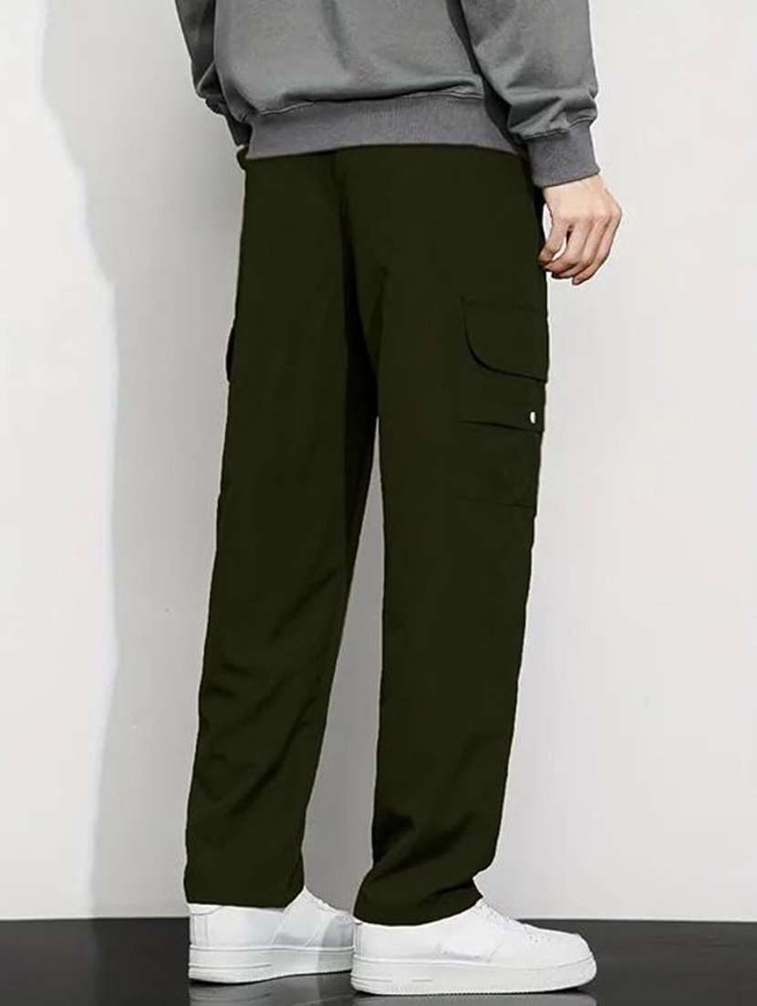 Men Solid Mid Rise Regular Fit Cargo Pant - 22570590 -  Standard Image - 3
