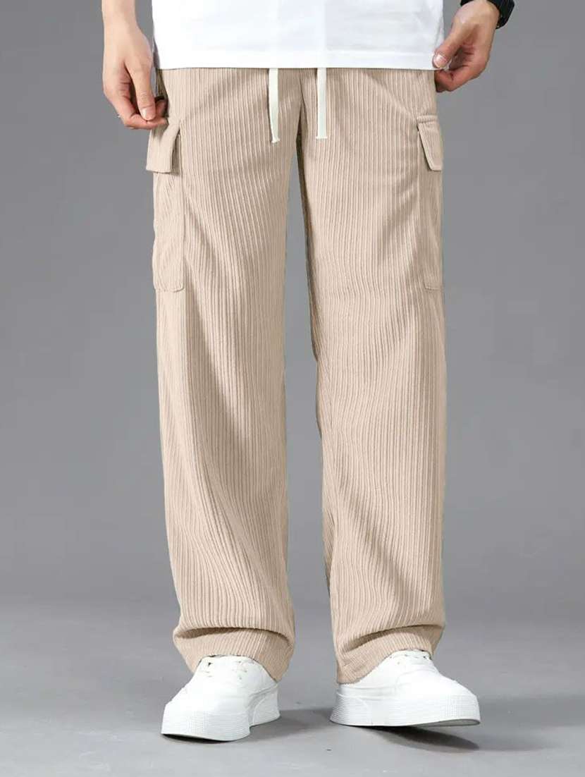 men textured mid rise relaxed fit cargo pant