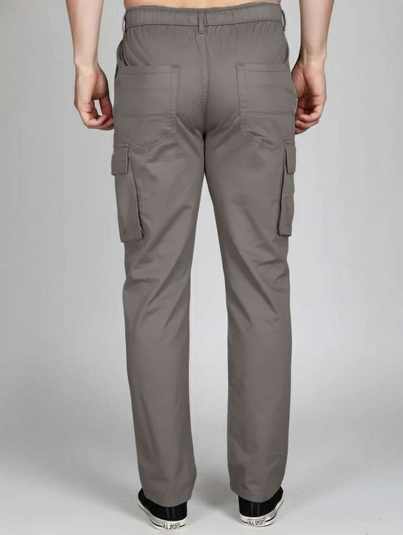 men solid mid rise regular fit cargo pant - 22570611 -  Standard Image - 3