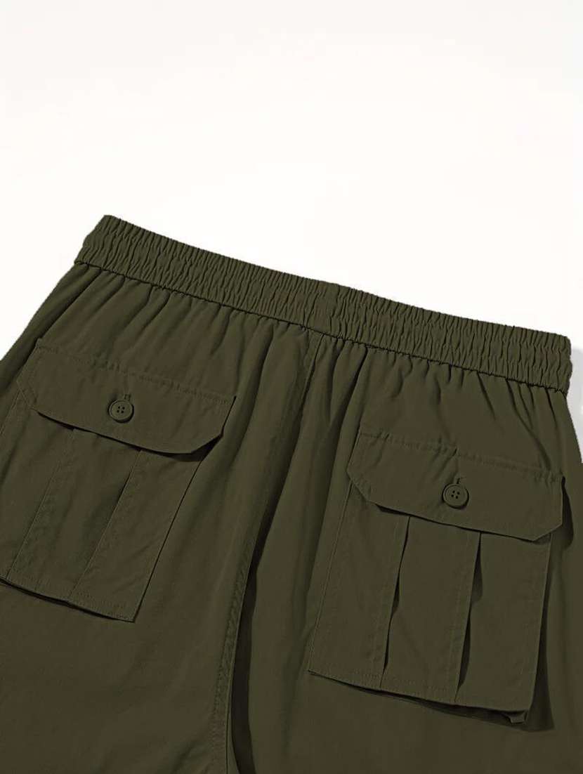 men solid mid rise relaxed fit cargo pant - 22570612 -  Standard Image - 3