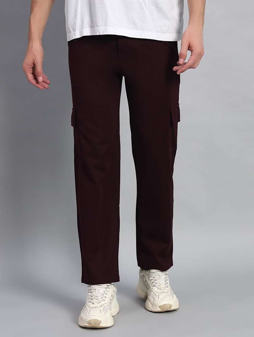 men solid mid rise regular fit cargo pant - 22570618 -  Standard Image - 3
