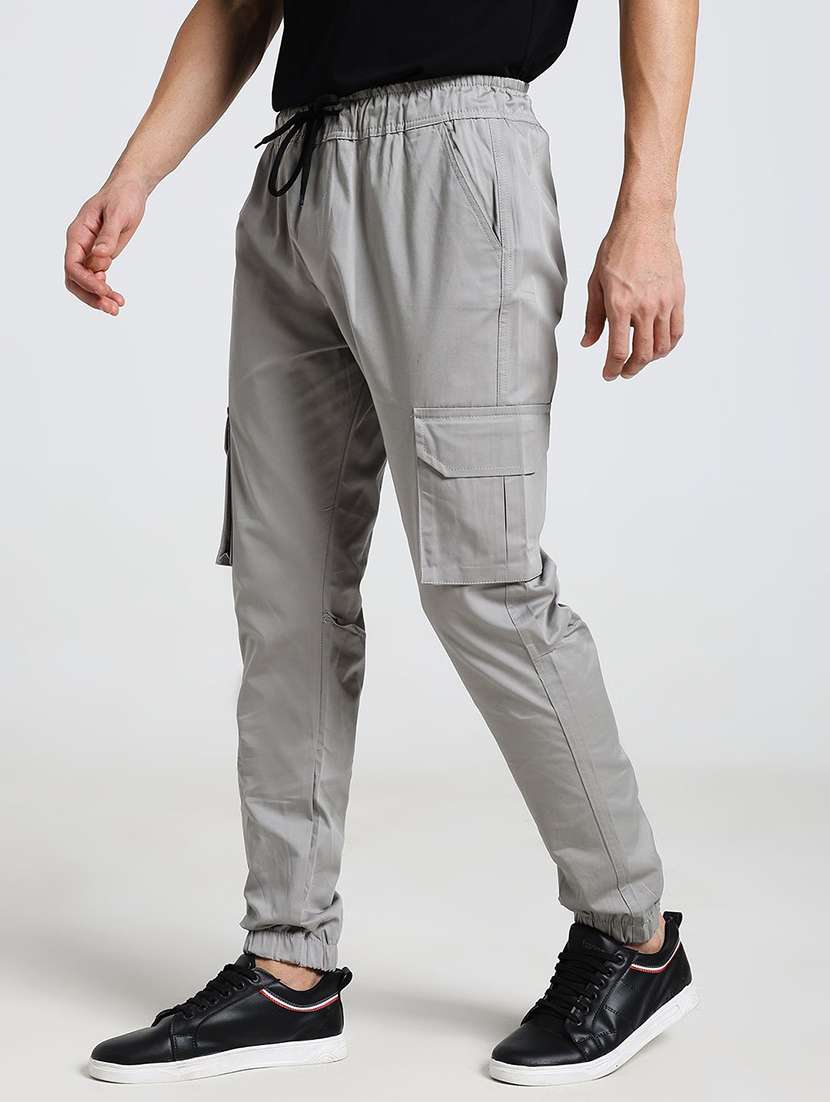 men solid mid rise regular fit jogger - 22570625 -  Standard Image - 3