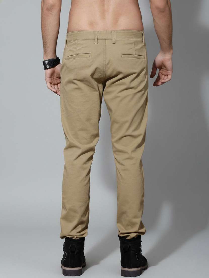 men solid mid rise slim fit chinos - 22570696 -  Standard Image - 3